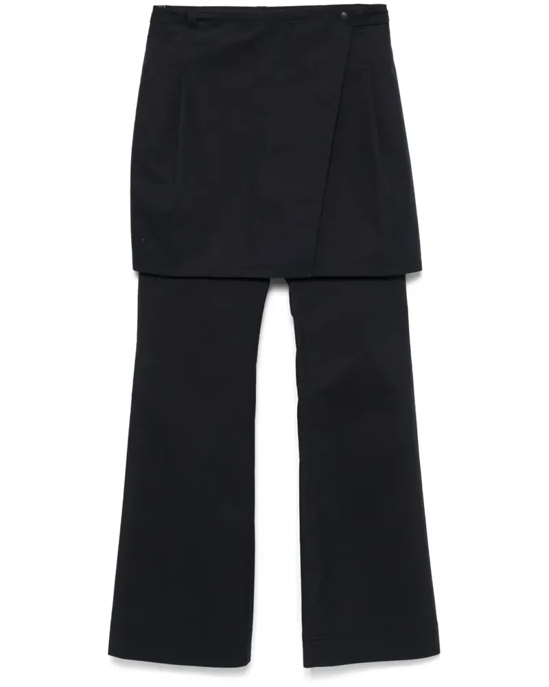 LOW CLASSIC Gewickelte Hose im Layering-Look - Blau Blau