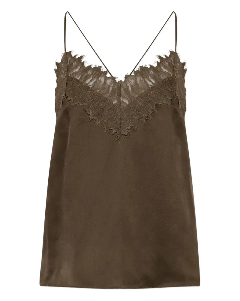 IRO lace-detail silk top - Grün Grün