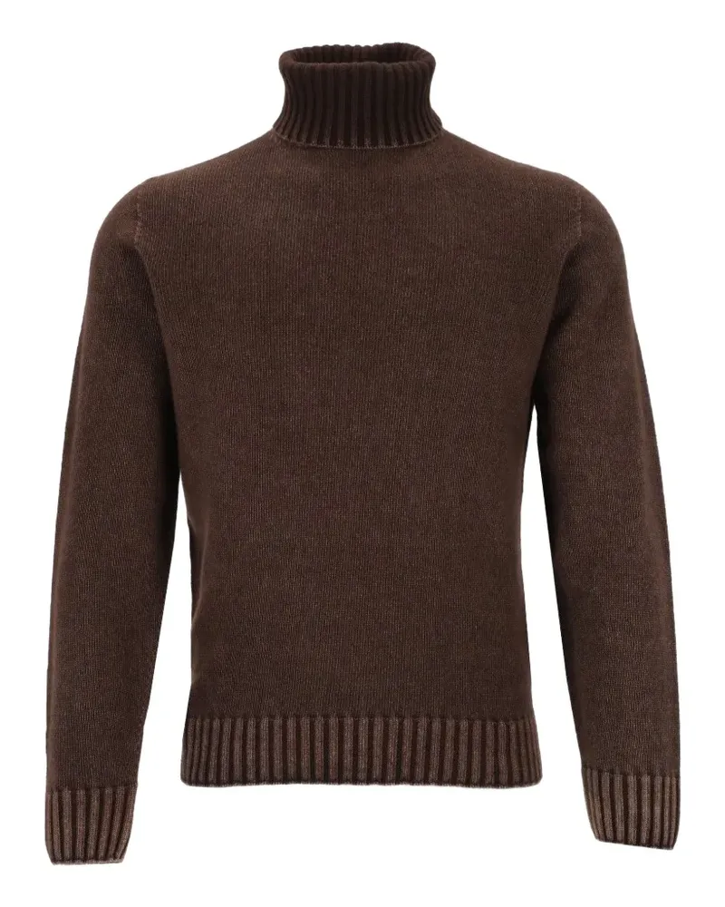 Al Duca D’Aosta 1902 Rollkragenpullover mit geripptem Saum - Braun Braun