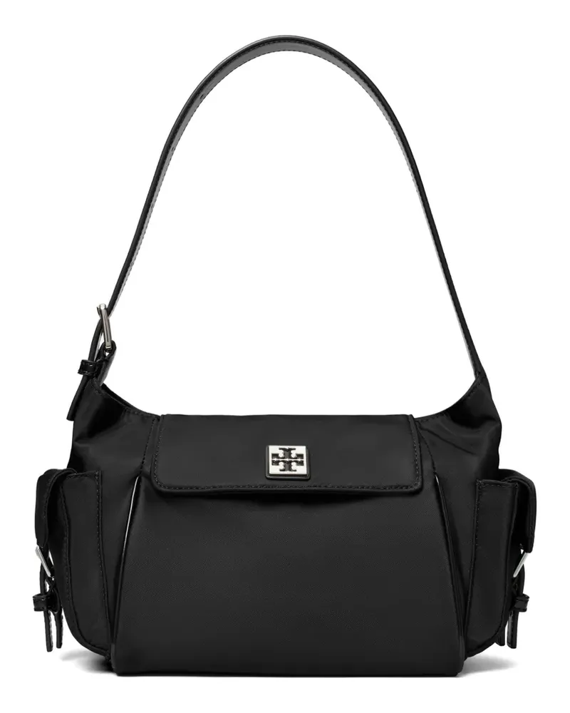 Tory Burch logo-plaque pocket-detail shoulder bag - Schwarz Schwarz