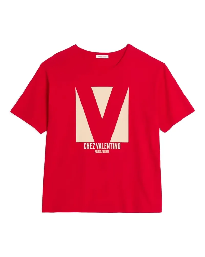 Valentino Garavani T-Shirt mit Chez-Print - Rot Rot
