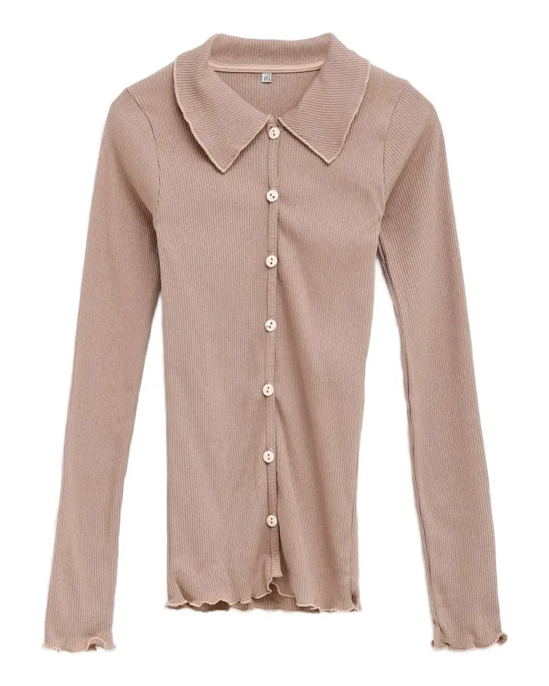 Baserange Iso ribbed button shirt - Nude Nude