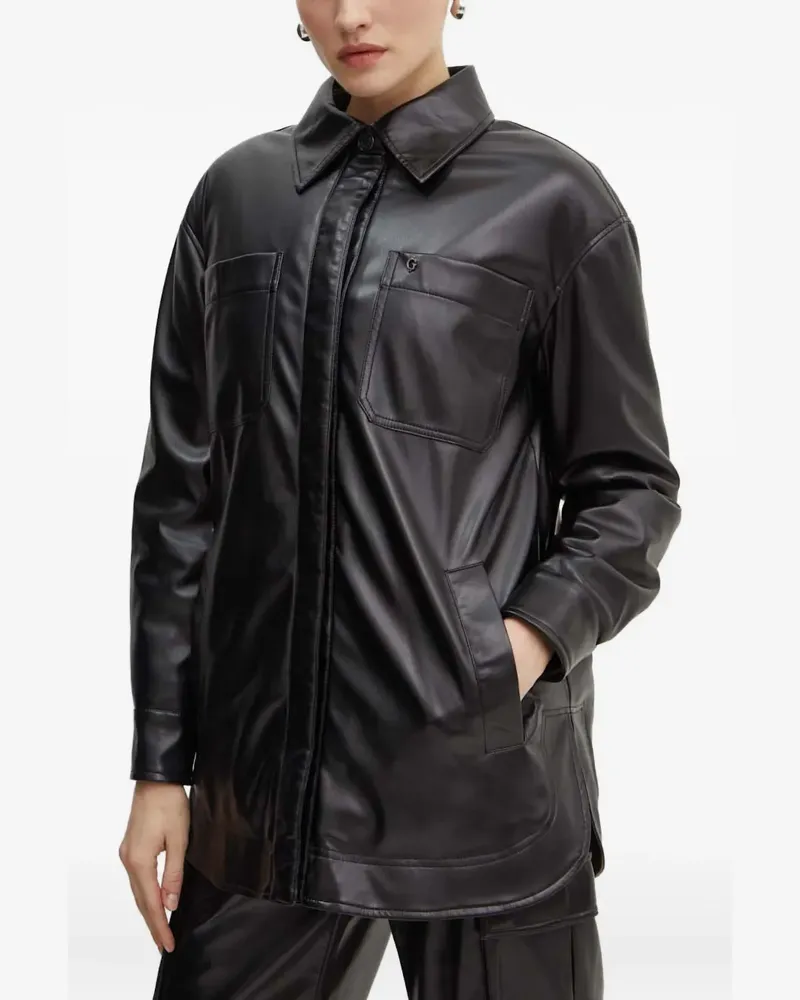 Guess Geknöpfte Jacke - Schwarz Schwarz