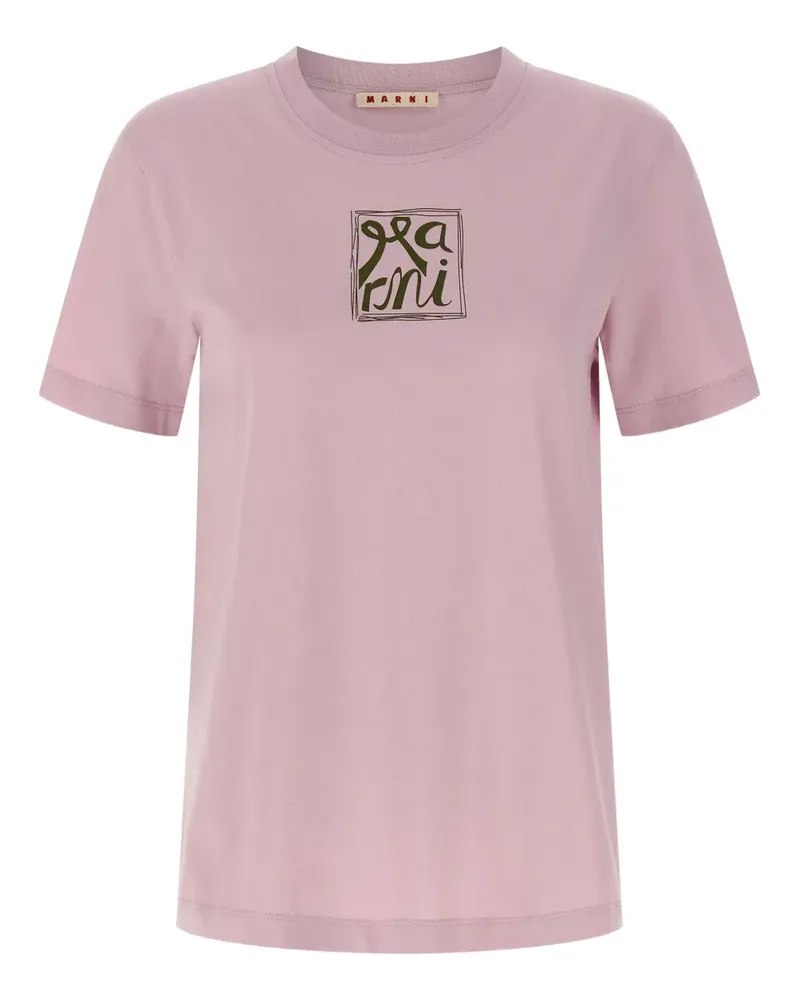 Marni T-Shirt mit Logo-Print - Rosa Rosa