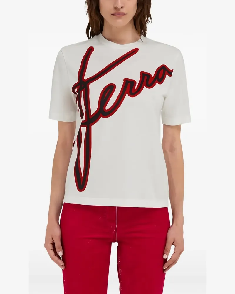 Ferragamo Oversized-T-Shirt mit grafischem Schriftzug - Weiß Weiß