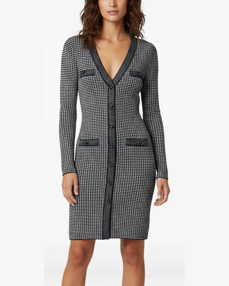 Sandro V-neck knitted midi dress - Blau Blau