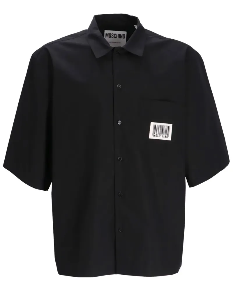 Moschino Barcode Popeline-Hemd - Schwarz Schwarz