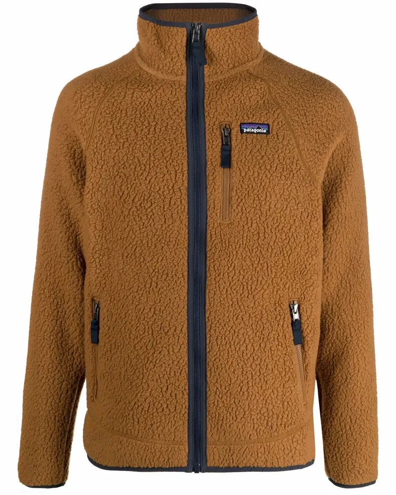 Patagonia Fleecejacke mit Logo-Patch - Braun Braun