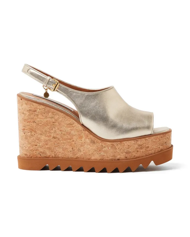 Stella McCartney Sneak-Elyse metallic-effect sandals - Gold Gold