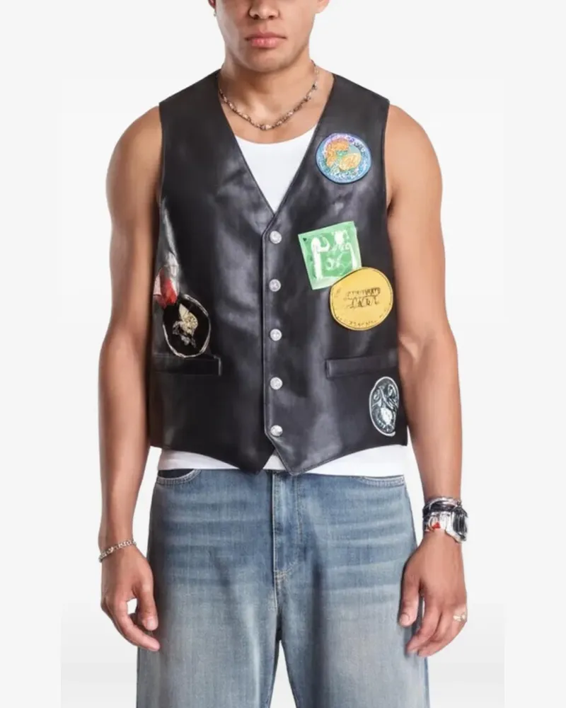 Maison Margiela sticker-patch gilet - Schwarz Schwarz