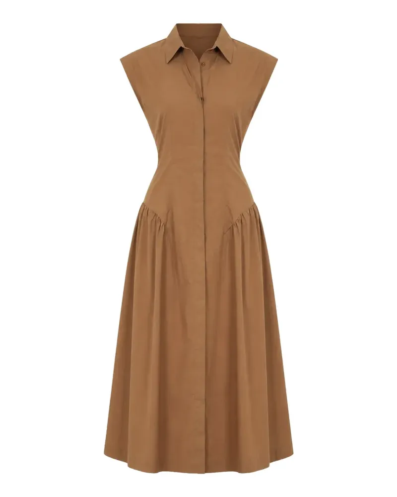SOLOTRE sleeveless gathered midi dress - Braun Braun