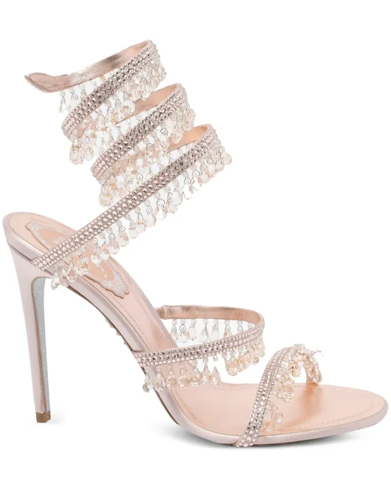 René Caovilla Sandalen mit Kristall-Chandelier 105mm - Rosa Rosa