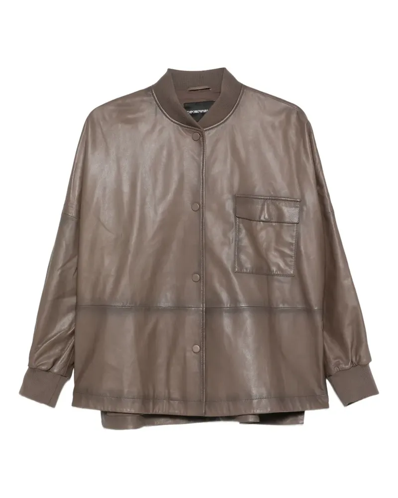 Emporio Armani Geknöpfte Bomberjacke - Braun Braun