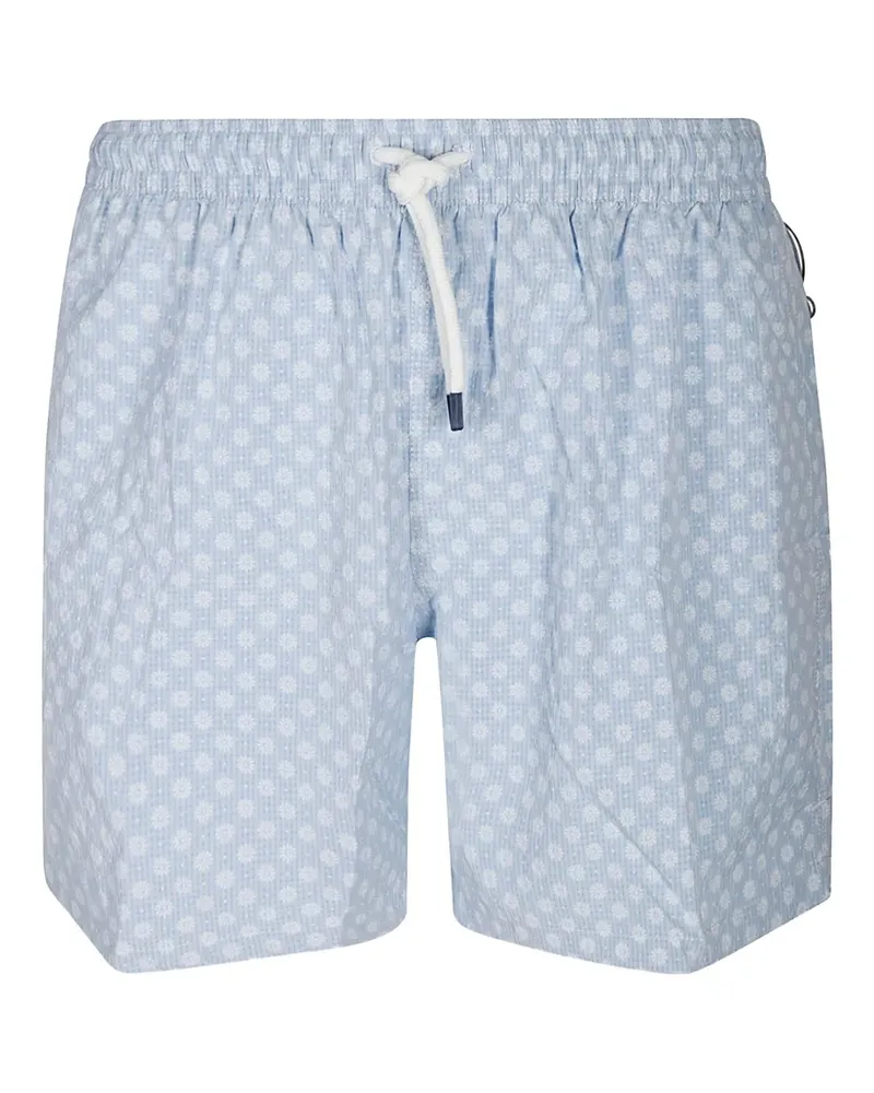 Fedeli Badeshorts mit Blumen-Print - Blau Blau