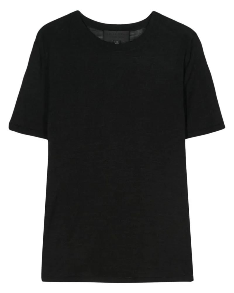 Nili Lotan Fein gestricktes Kimena T-Shirt - Schwarz Schwarz