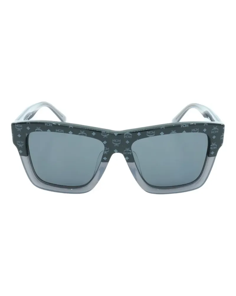 MCM Eckige  Sonnenbrille mit Logo - Schwarz Schwarz