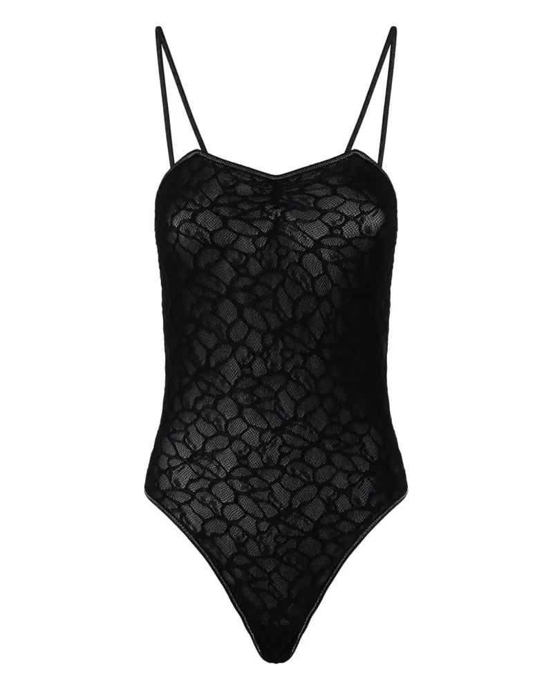 Pinko Body mit Spitzenstruktur - Schwarz Schwarz