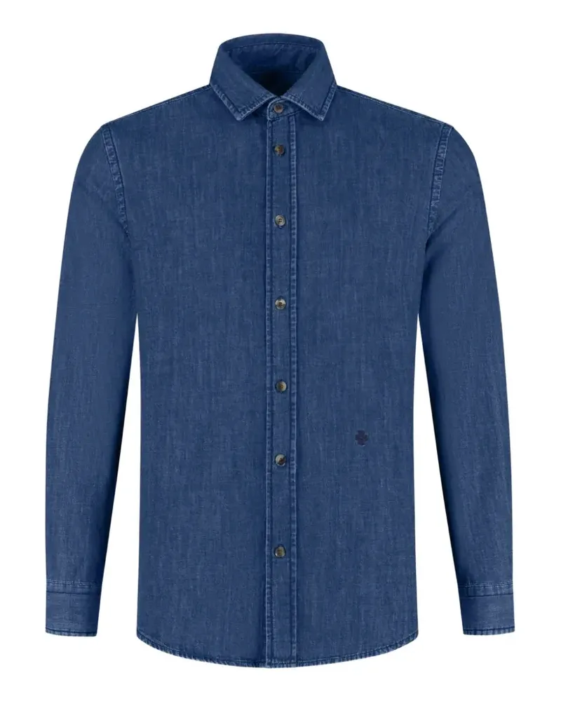Jacob Cohën embroidered-logo denim shirt - Blau Blau
