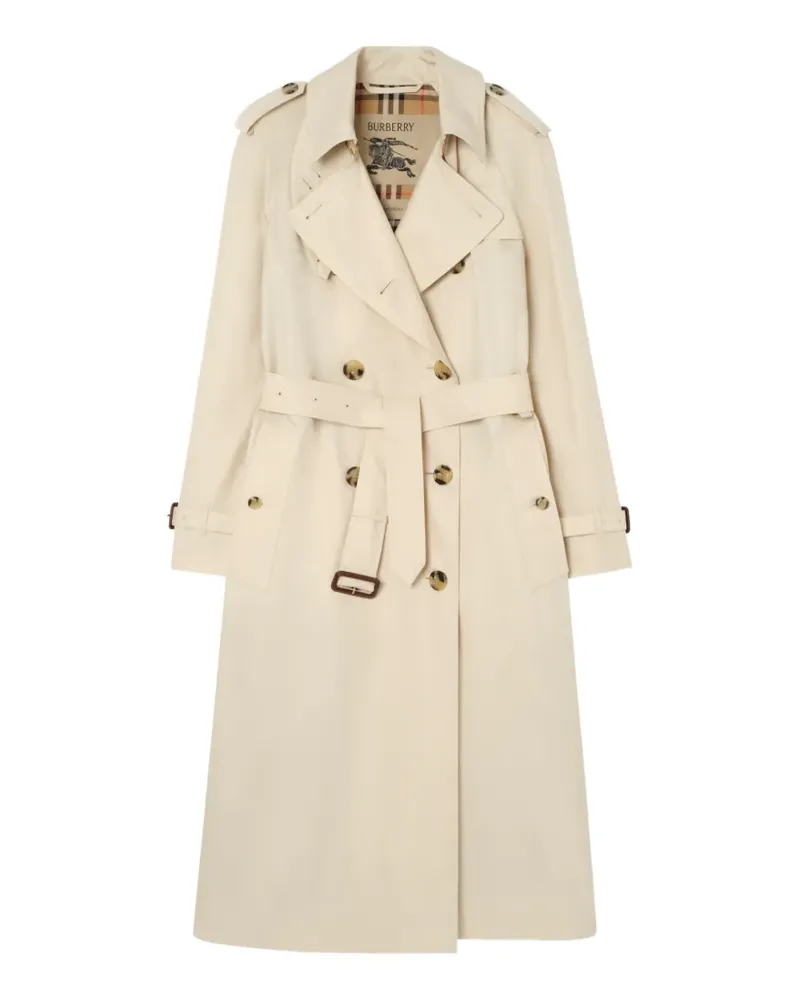 Burberry long tropical gabardine Waterloo trench coat - Nude Nude