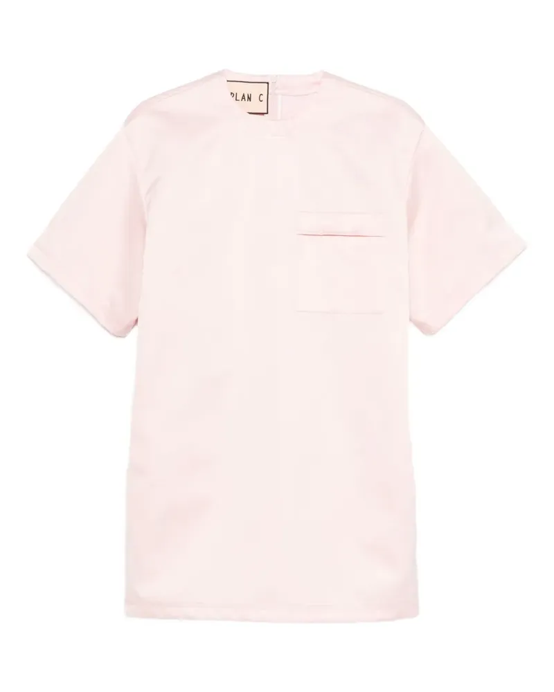 PLAN C Kurzärmeliges Minikleid mit Tasche - Rosa Rosa