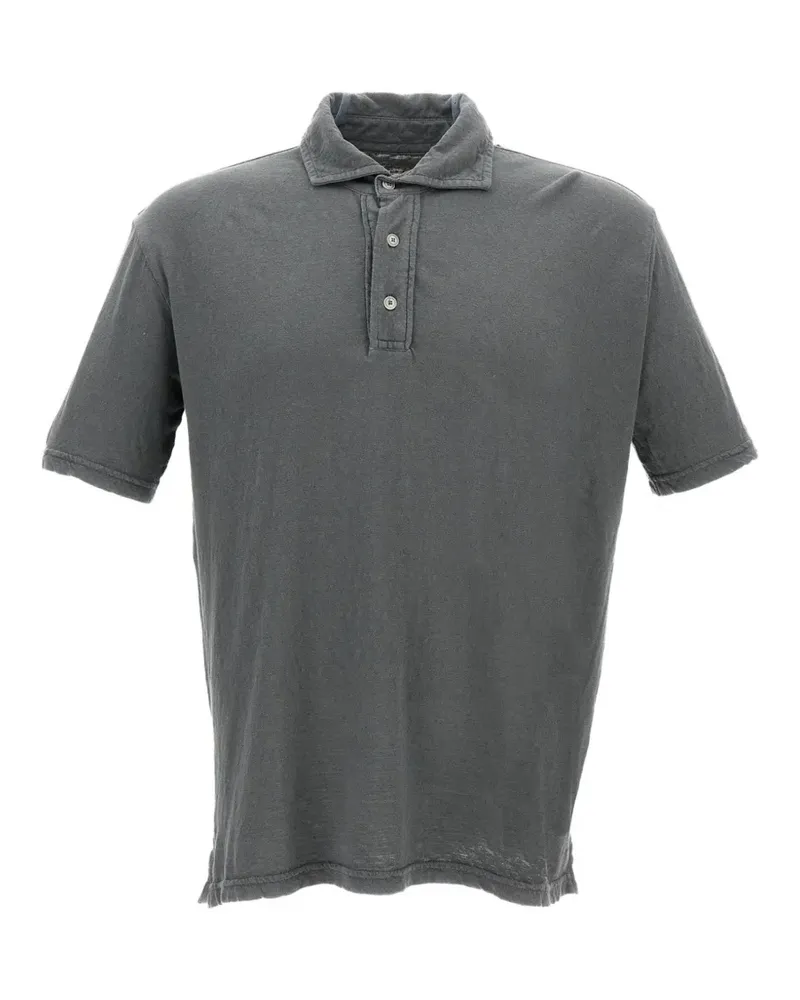 Original Vintage Style Poloshirt aus Leinen - Grau Grau