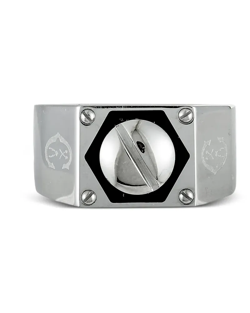 CHARRIOL Ring mit Logo-Gravur - Grau Grau