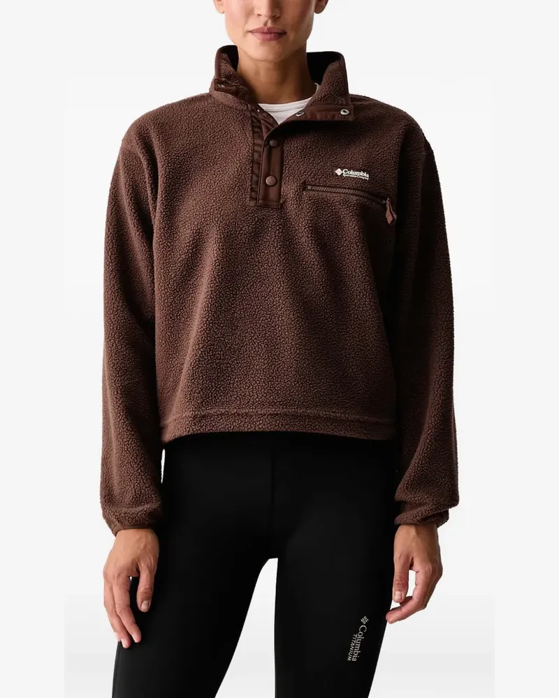 Columbia Sportswear Company Helvetia II Pullover mit Fleece-Struktur und Logo-Patch - Braun Braun