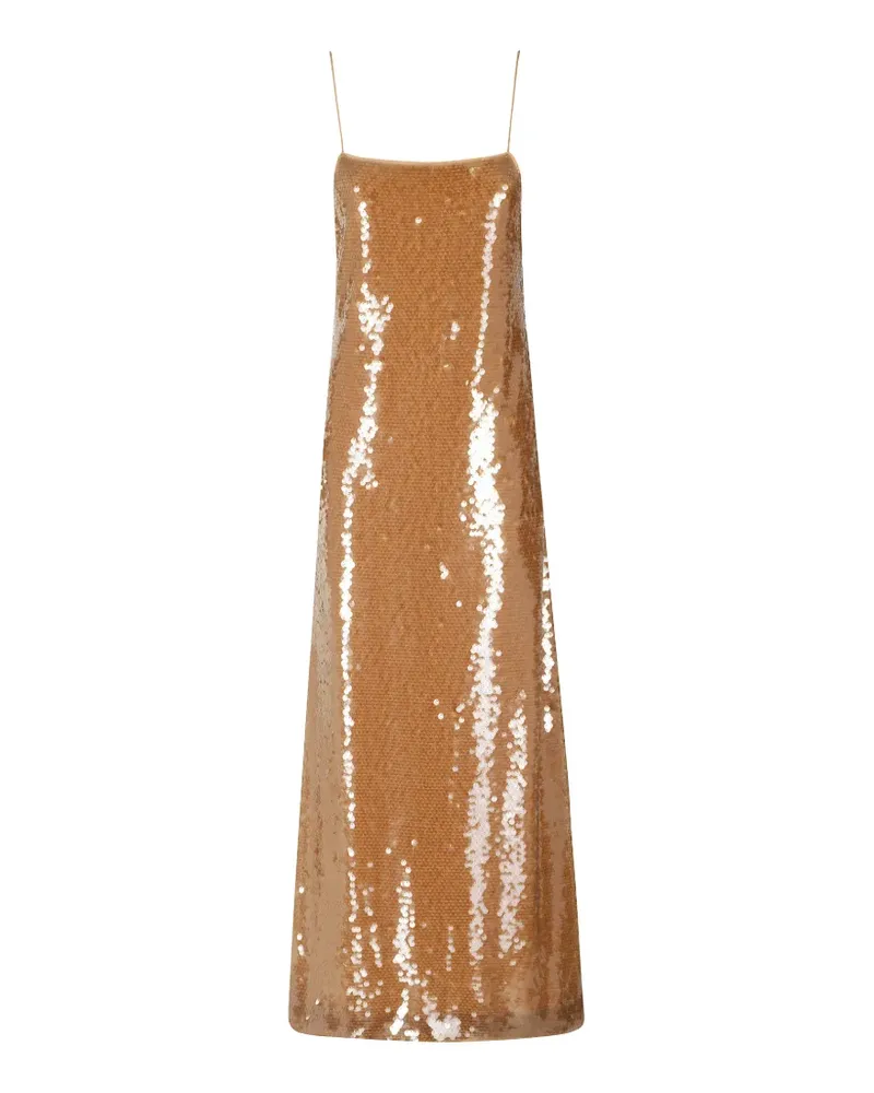 Alberta Ferretti sequin-embellished spaghetti-strap maxi dress - Braun Braun