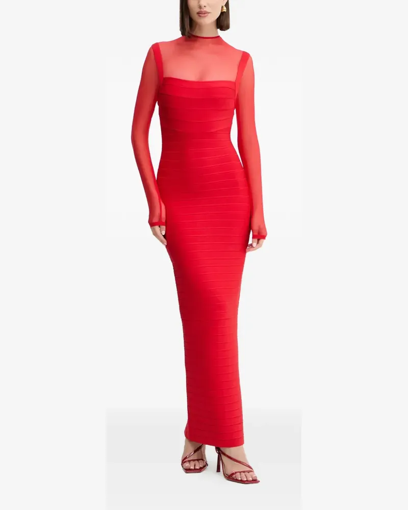 Hervé Léger Ella long-sleeve maxi dress - Rot Rot