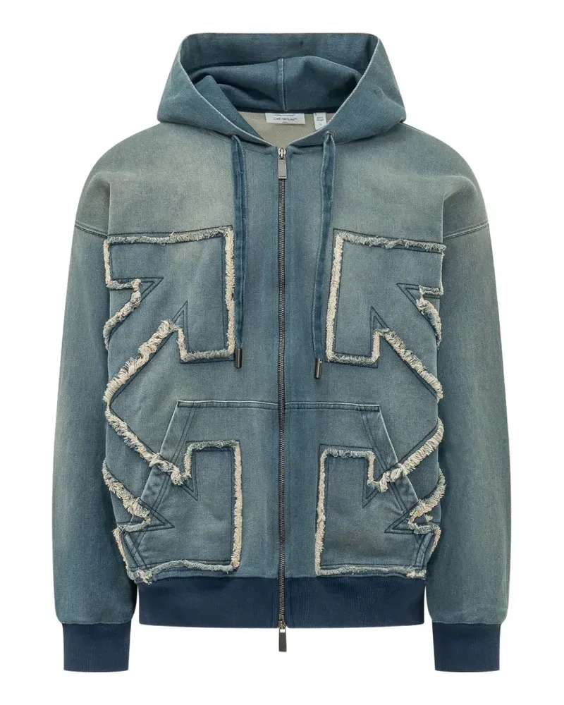 OFF-WHITE distressed arrows hoodie - Blau Blau
