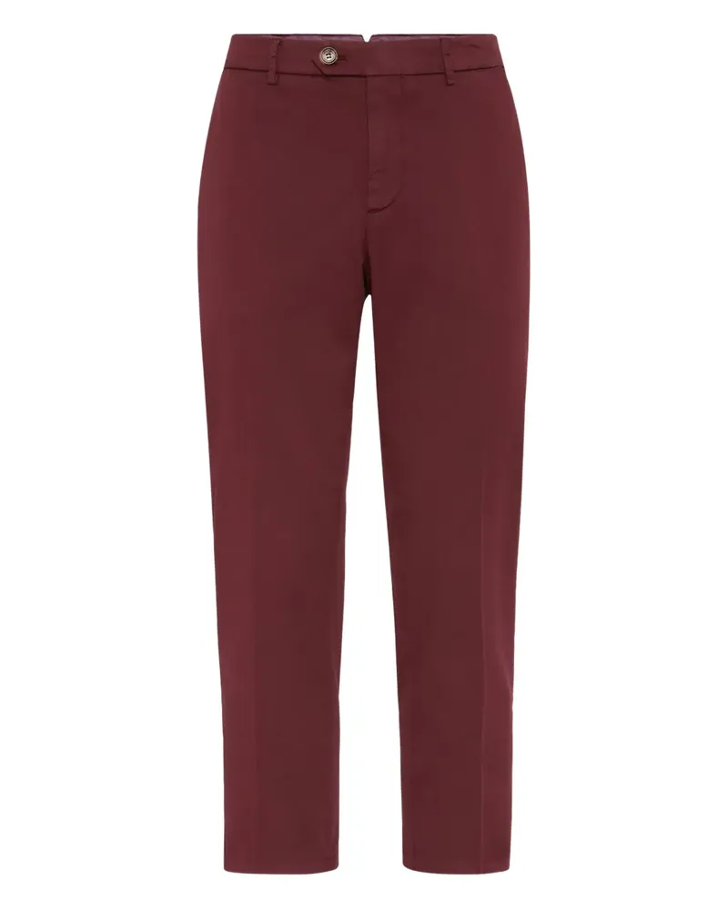 Brunello Cucinelli Stückgefärbte Hose aus Gabardine - Rot Rot