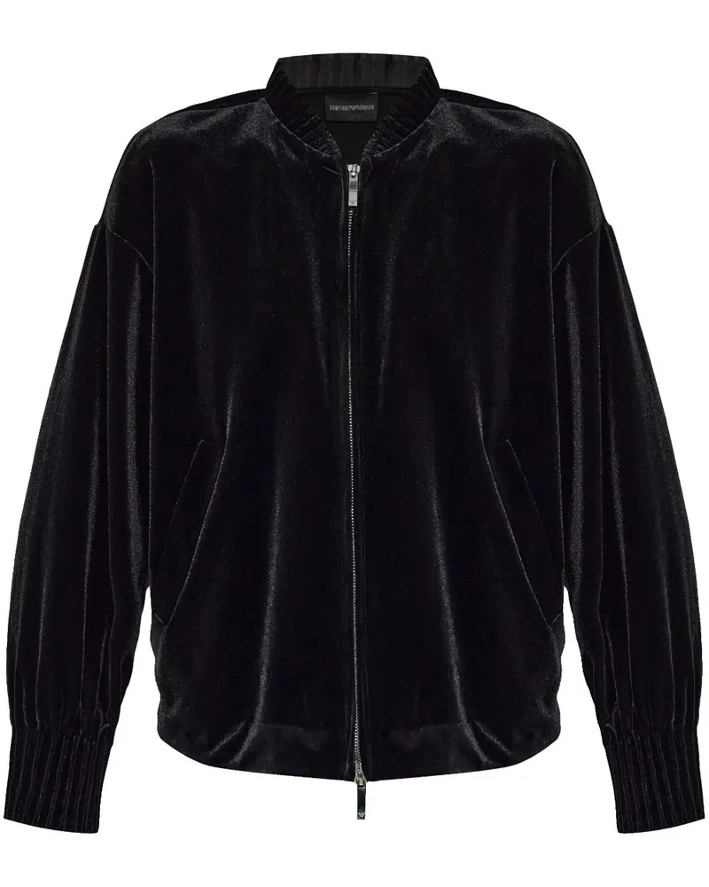 Emporio Armani Bomberjacke aus Samt - Schwarz Schwarz