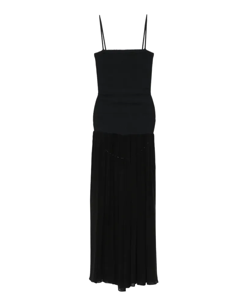 Hunza G Maxikleid mit eckigem Ausschnitt - Schwarz Schwarz