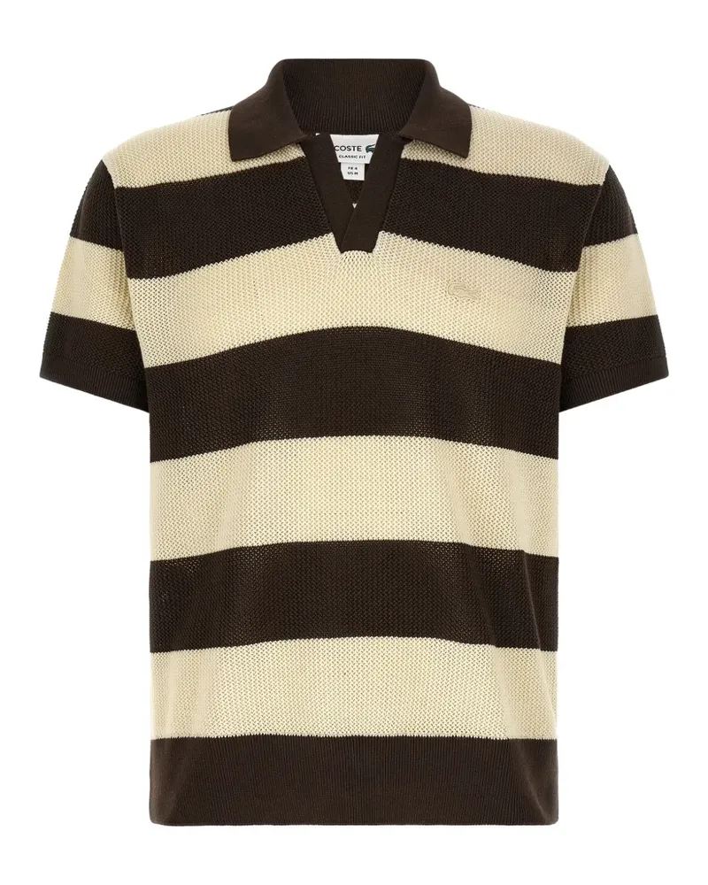 Lacoste crochet chain-stitch t-shirt - Braun Braun