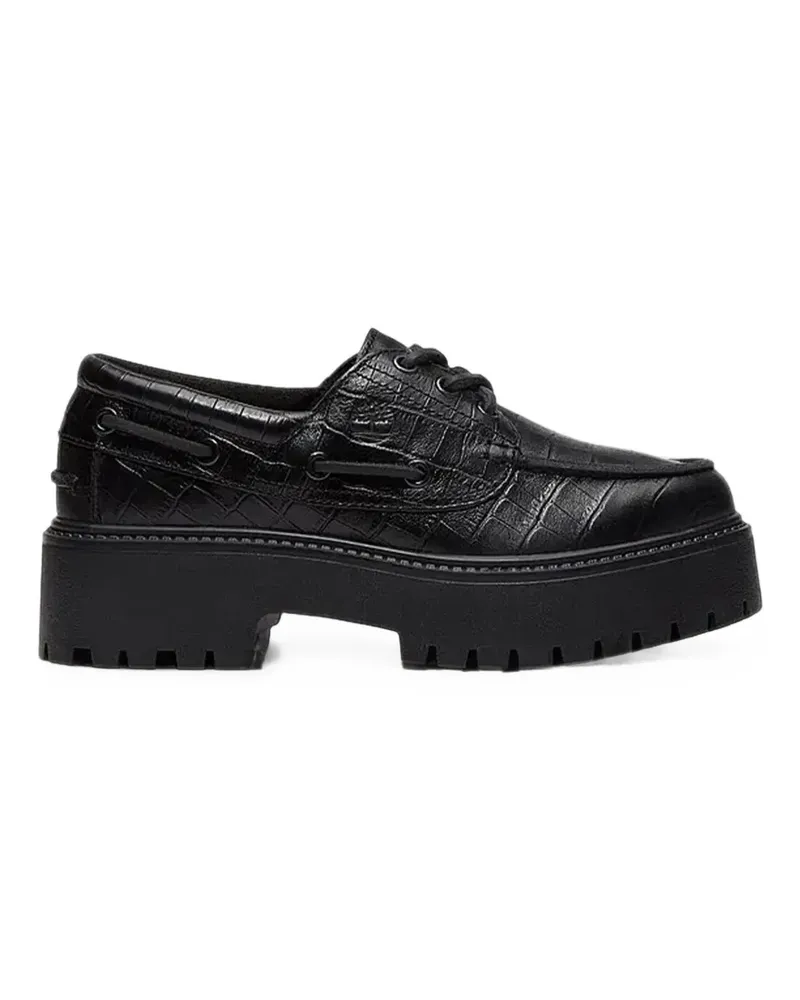 Timberland croc-effect platform boat shoes - Schwarz Schwarz