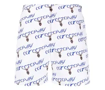 Bulldog Badeshorts mit James-Bond-Print - Weiß