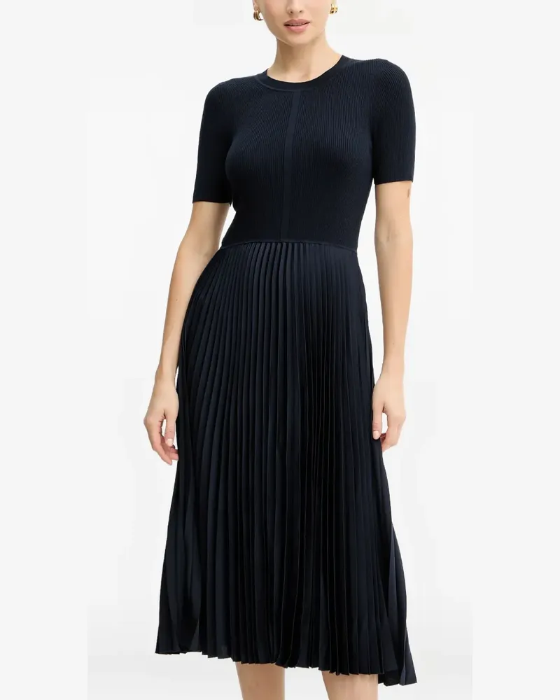 HUGO BOSS Geripptes Minikleid - Blau Blau