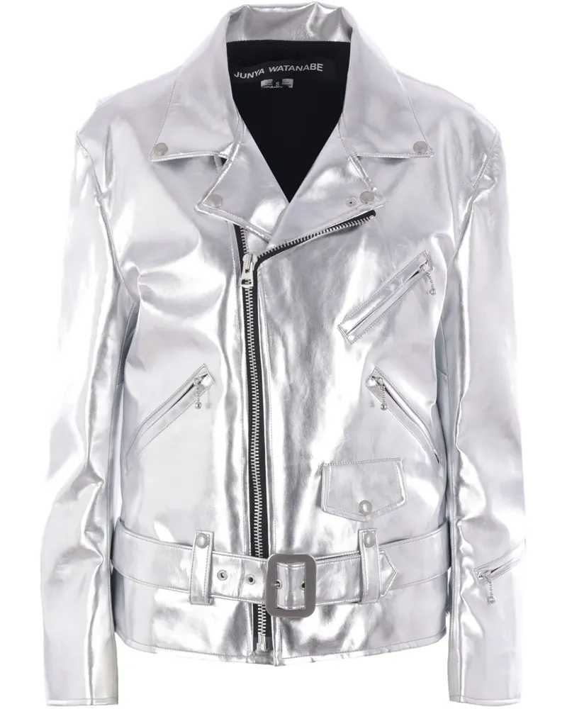 Junya Watanabe Bikerjacke im Metallic-Look - Silber Silber