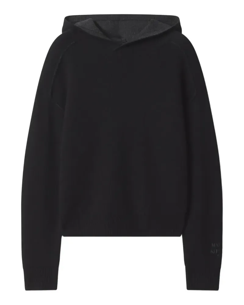 Kitsuné Gestrickter Hoodie mit Raglanärmeln - Schwarz Schwarz
