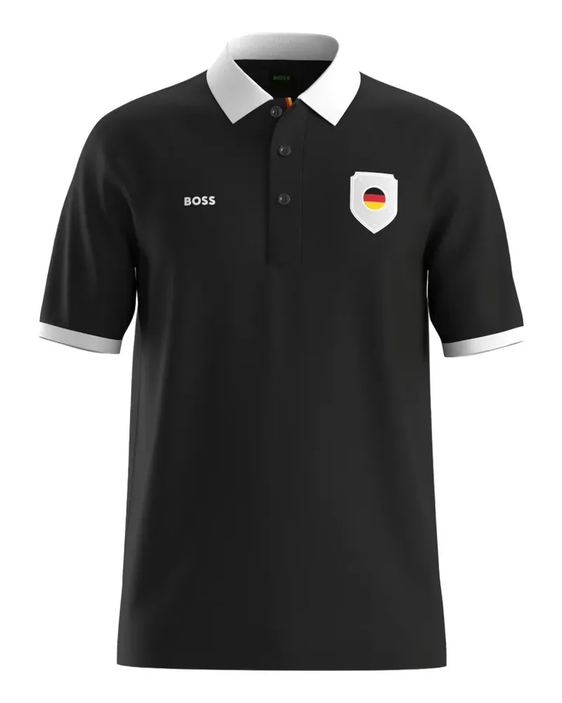 HUGO BOSS Poloshirt mit Emblem - Schwarz Schwarz