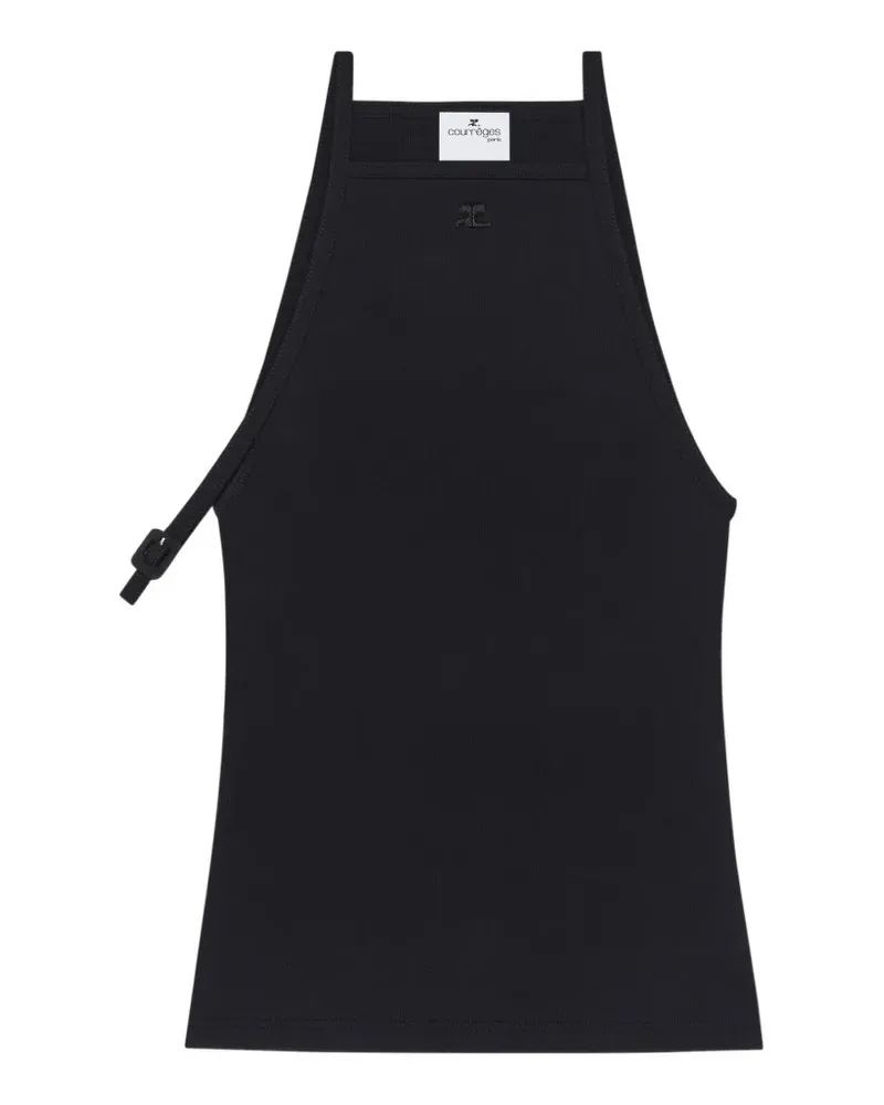 Courrèges Top mit Schnalle - Schwarz Schwarz