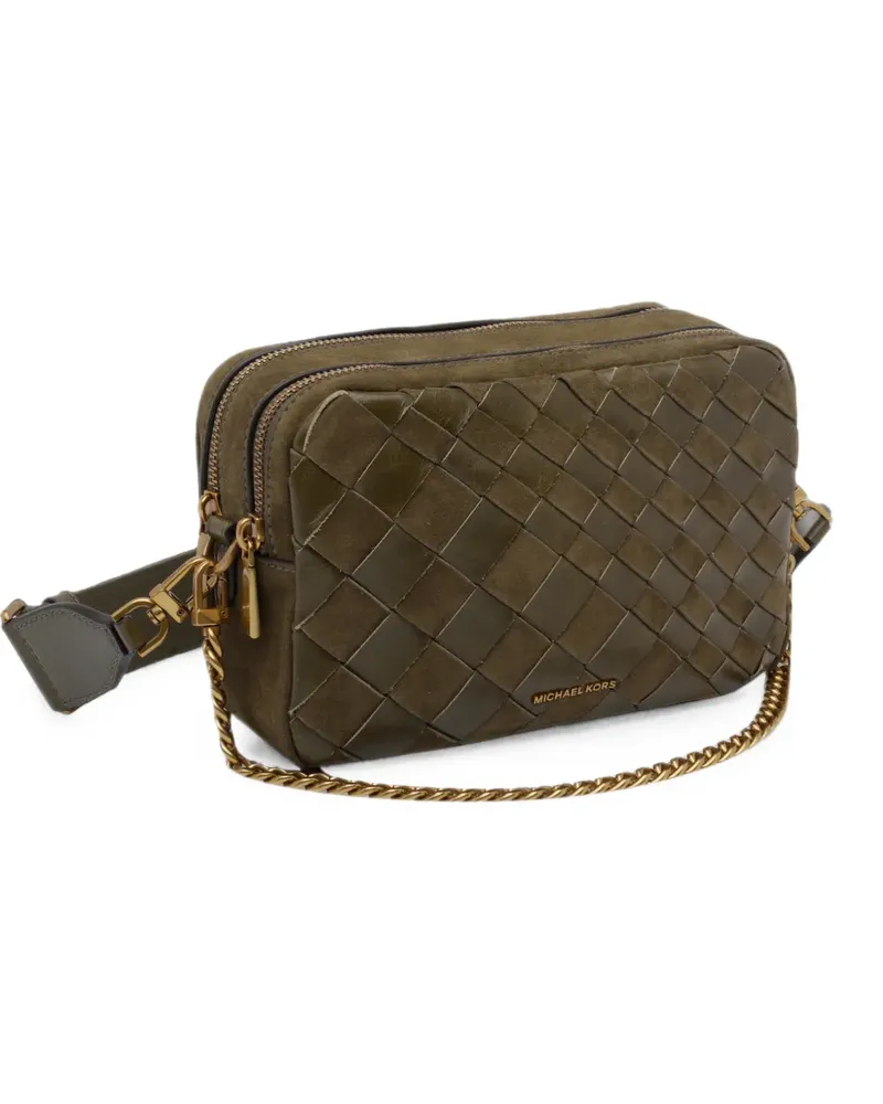 Michael Kors Bryant medium woven suede camera crossbody bag - Grün Grün