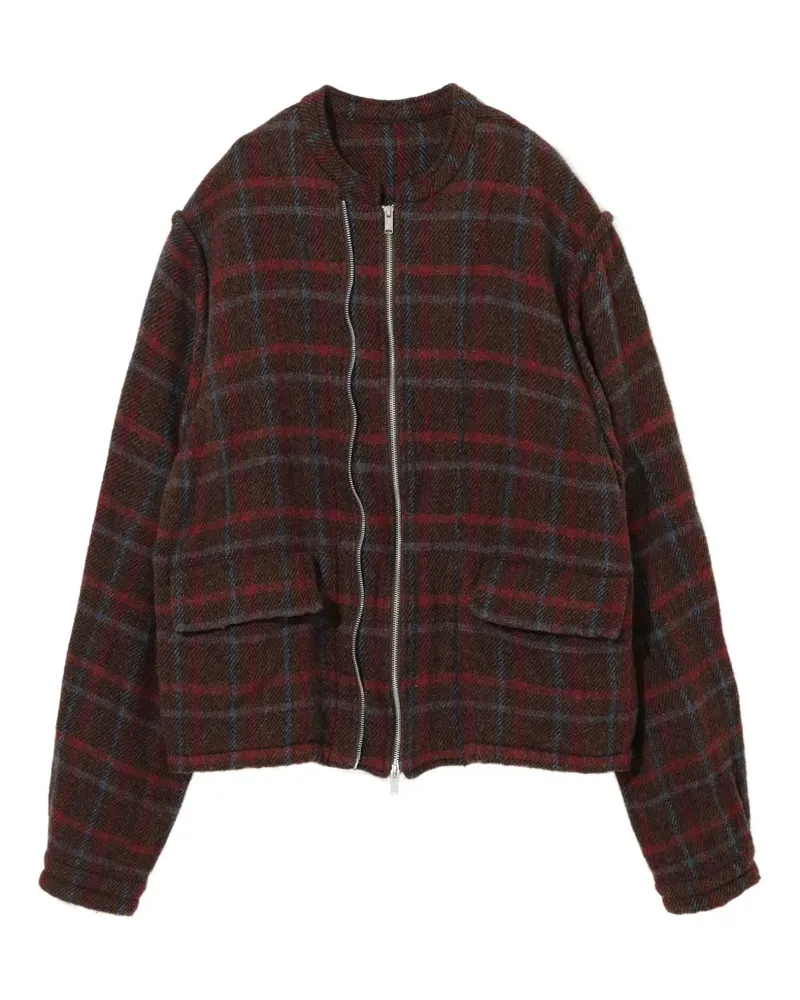 Undercover Karierte Jacke mit Reißverschluss - Braun Braun