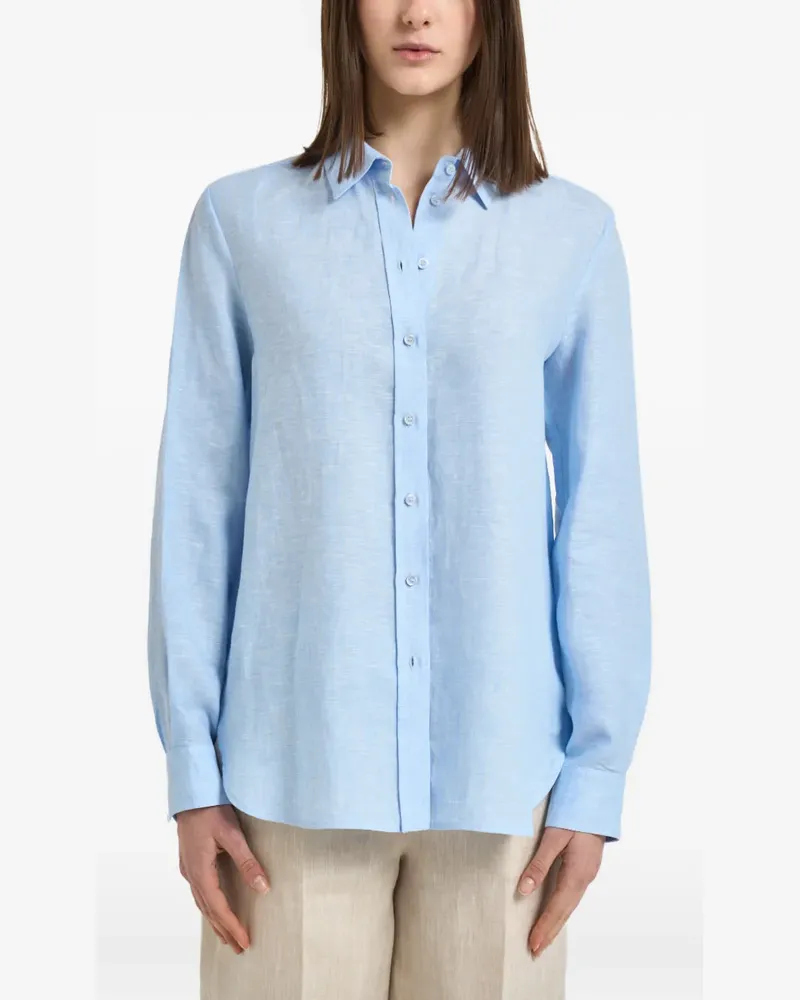 Max Mara button-down curved-hem shirt - Blau Blau
