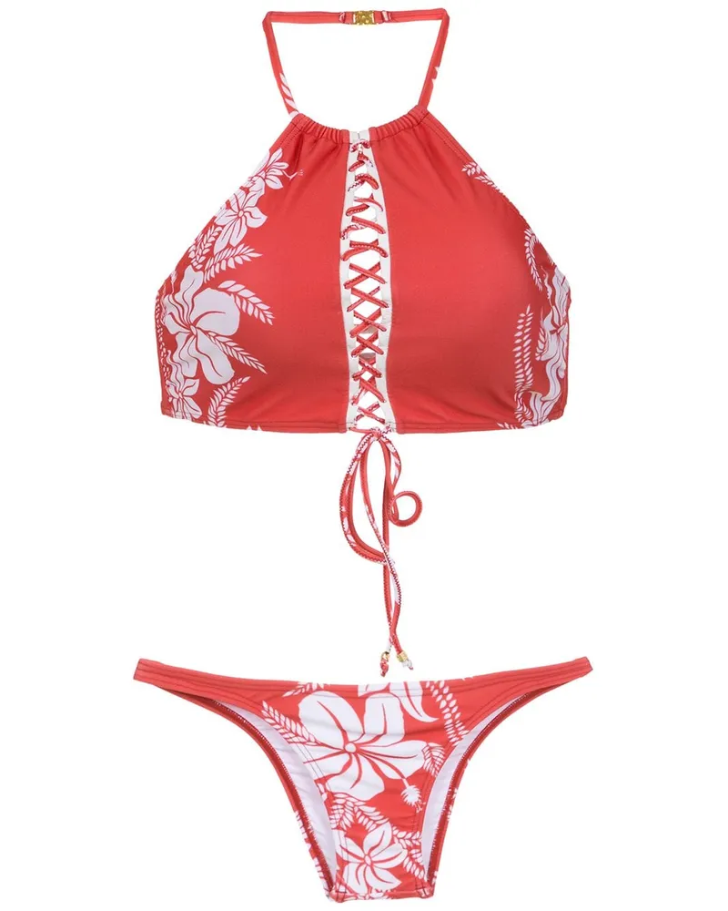 Amir Slama Bikini mit Print - Rot Rot