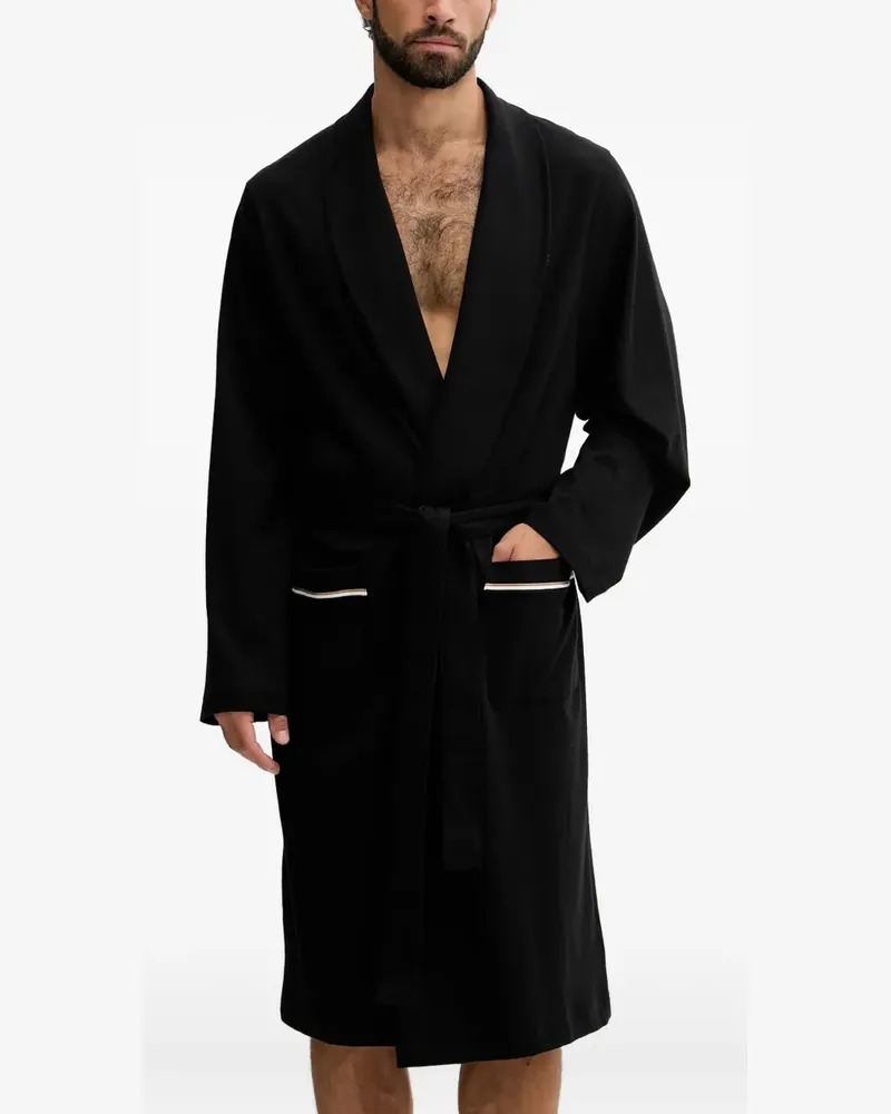 HUGO BOSS BM Morgenmantel mit Gürtel - Schwarz Schwarz