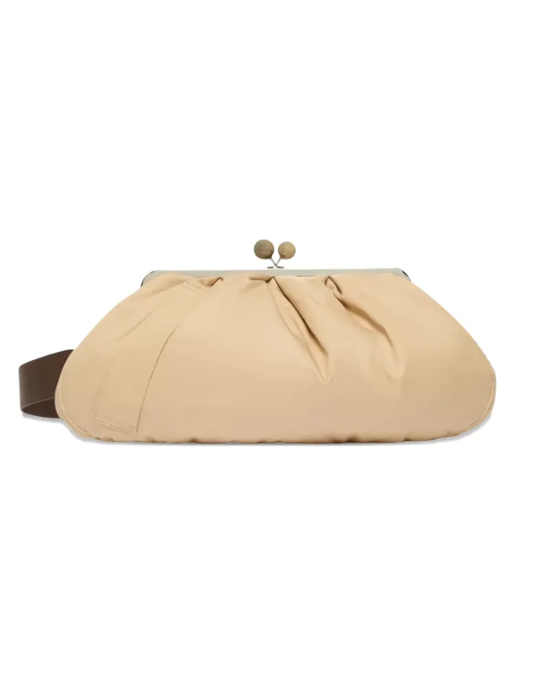 Max Mara sphere-clasp clutch bag - Nude Nude