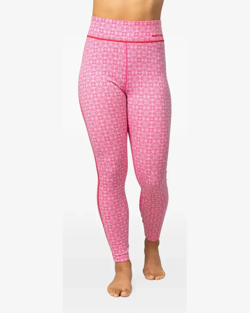Kari Traa Rose Light patterned high-waisted base layer leggings - Rosa Rosa