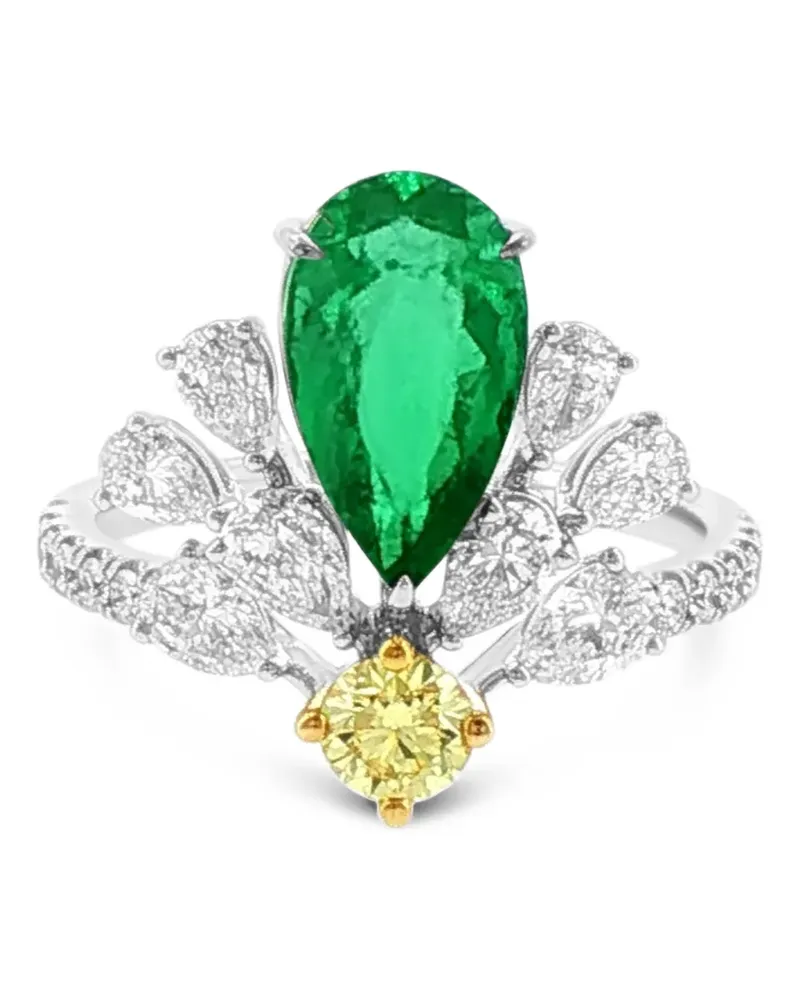 HYT Jewelry Ring mit Smaragd und Diamant - Silber Silber