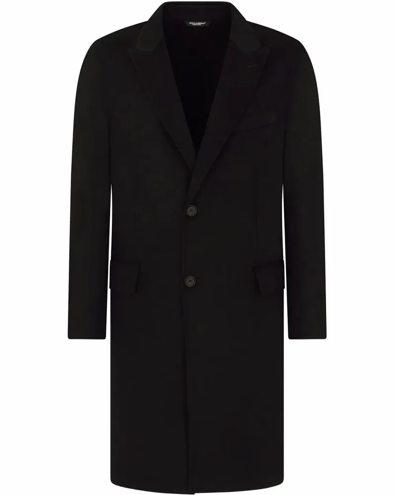 Dolce & Gabbana Einreihiger Kaschmirmantel - Schwarz Schwarz